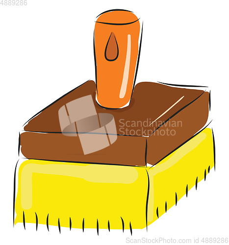 Image of Simple cartoon big yellow brush vector illustration on white bac