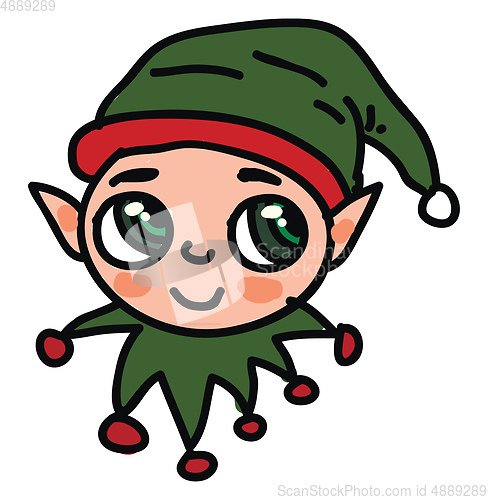 Image of An elf with sharp ears vector or color illustration