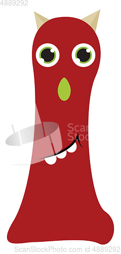 Image of A ugly red monster with horns vector or color illustration