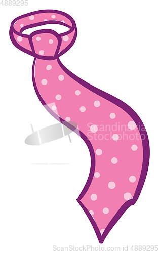 Image of Pink tie vector or color illustration