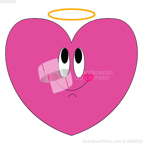 Image of A beautiful pink heart vector or color illustration