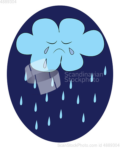 Image of A crying cloud vector or color illustration