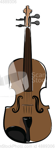 Image of A string musical instrument with a hollow wooden body vector col