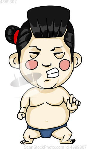 Image of Sumo wrestler cartoon vector or color illustration