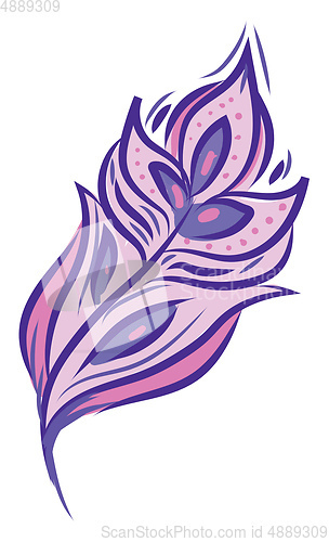 Image of Design of a blue feather vector or color illustration