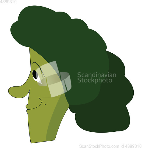 Image of A happy broccoli vector color illustration.