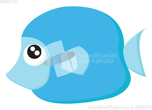Image of A pretty blue-colored cartoon fish vector or color illustration