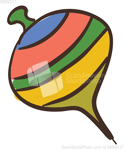 Image of multi-color spinning top vector or color illustration