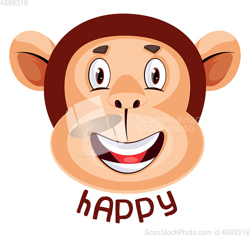 Image of Monkey is feeling happy, illustration, vector on white backgroun