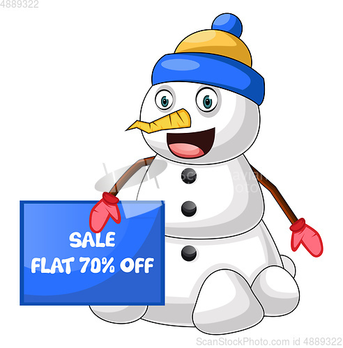 Image of Snowman on sale illustration vector on white background