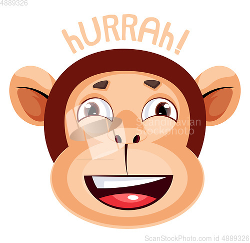 Image of Monkey is feeling happy, illustration, vector on white backgroun