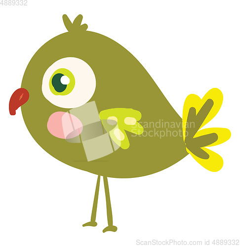 Image of A colorful green bird vector or color illustration