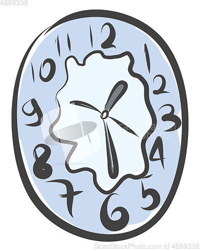 Image of Time displayed 8 o\'clock in a wall clock vector or color illustr