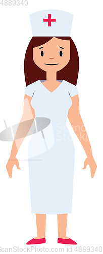 Image of Female nurse character vector illustration on a white background