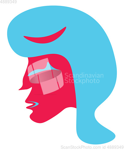 Image of A woman with pink face vector or color illustration