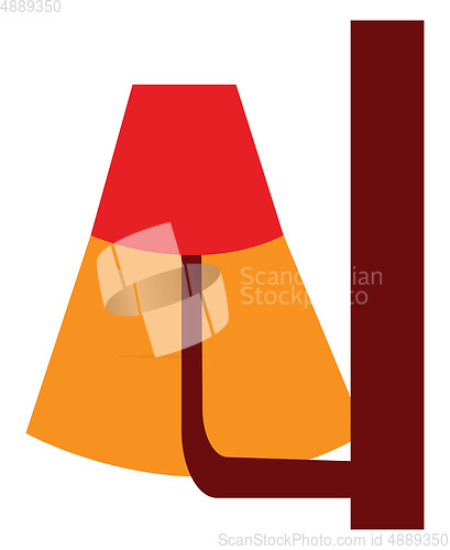 Image of A red lamp vector or color illustration