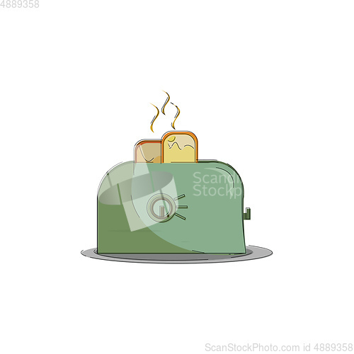 Image of A green toaster vector or color illustration