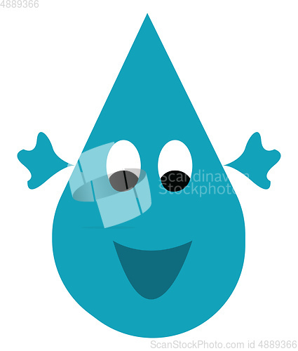 Image of A cute rain drop vector or color illustration