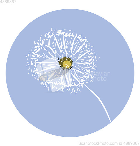 Image of Clipart of beautiful dandelion flower in blue background vector 