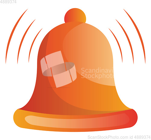 Image of Orange ringing bell vector illustration on white background
