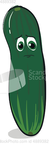 Image of Sad cucumber illustration vector on white background 