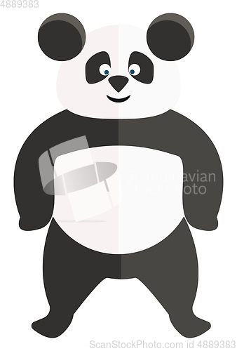 Image of Clipart of a standing panda vector or color illustration