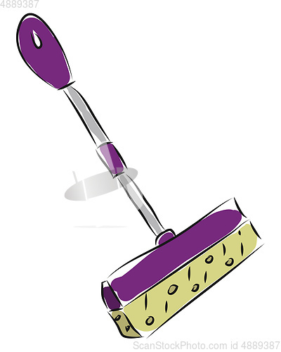 Image of Pink mop illustration vector on white background 