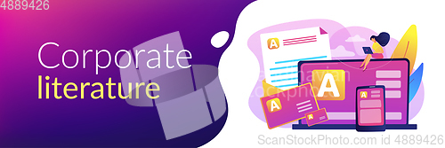 Image of Corporate literature concept banner header.
