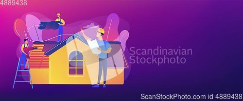 Image of Roofing services concept banner header