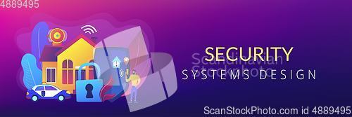 Image of Security systems design concept banner header