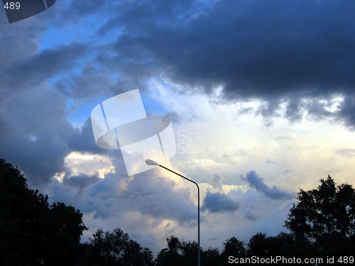 Image of Urban sunset. Laos