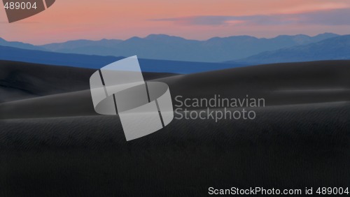 Image of Dramatic view of the sand dunes of Death Valley California after