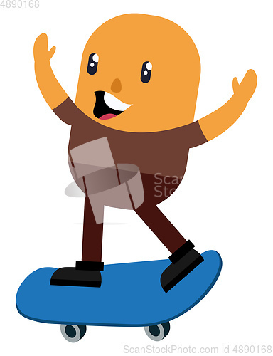 Image of Man skateboarding, illustration, vector on white background.
