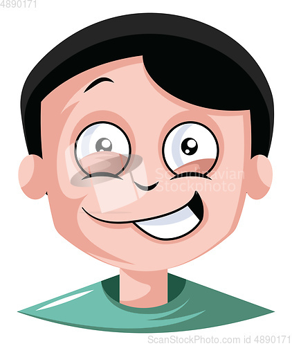 Image of Little boy being very naughty illustration vector on white backg