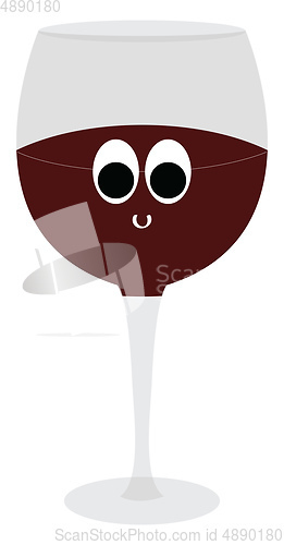 Image of A color illustration of red wine glass, vector or color illustra