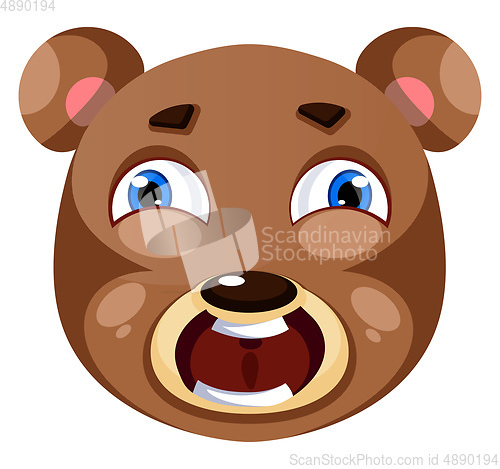 Image of Bear is feeling frightened, illustration, vector on white backgr