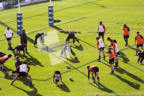 Image of USA Eagles vs Uruguay National Rugby Game - Players Warming Up