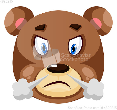 Image of Bear is feeling frustrated, illustration, vector on white backgr