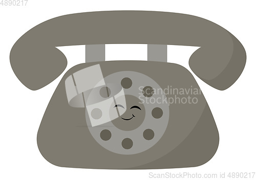 Image of Happy telephone, vector or color illustration.