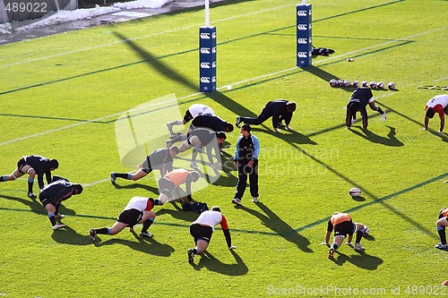 Image of USA Eagles vs Uruguay National Rugby Game - Players Warming Up