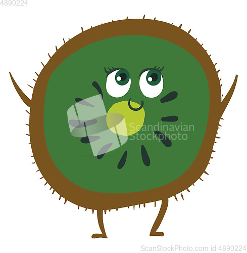 Image of Happy kiwi, vector or color illustration.