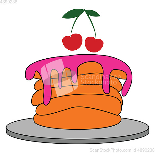 Image of Pancakes, vector or color illustration.