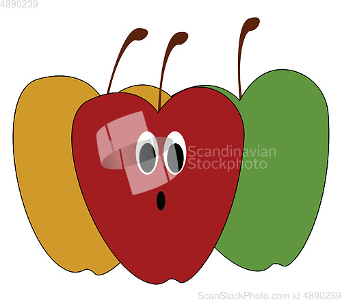 Image of Green apple, vector or color illustration.