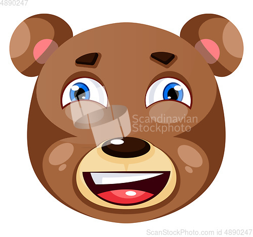 Image of Bear is feeling thrilled, illustration, vector on white backgrou