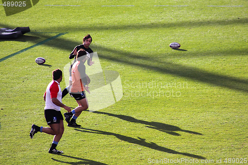 Image of USA Eagles vs Uruguay National Rugby Game - Players Warming Up