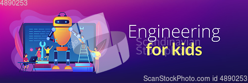 Image of Engineering for kids concept banner header.