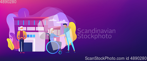 Image of Elderly care concept banner header.