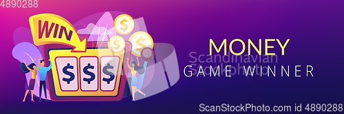 Image of Slot machine concept banner header.