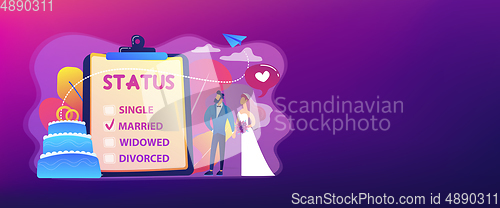 Image of Relationship status concept banner header.