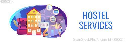 Image of Hostel services concept banner header